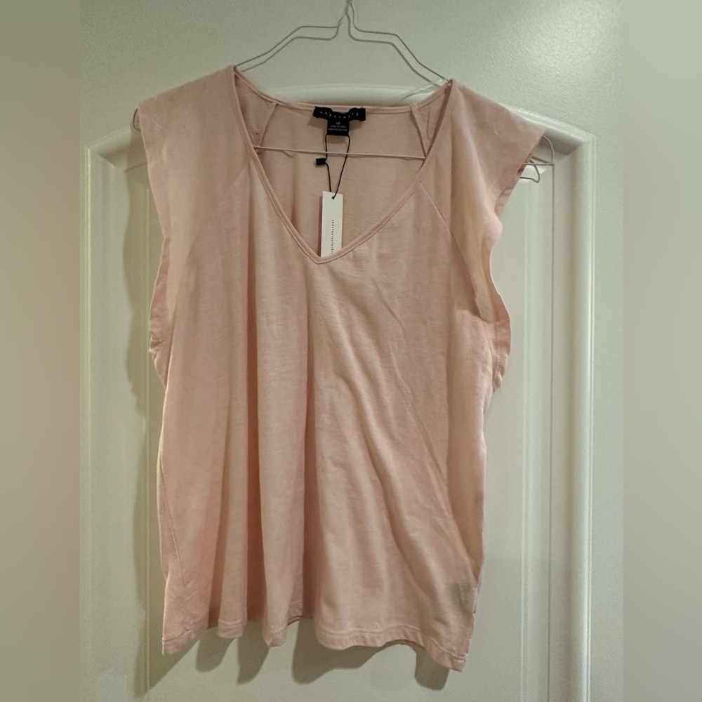 Sanctuary NWT Light Pink Sleeveless Flowy V-neck Top Size S